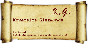 Kovacsics Giszmunda névjegykártya
